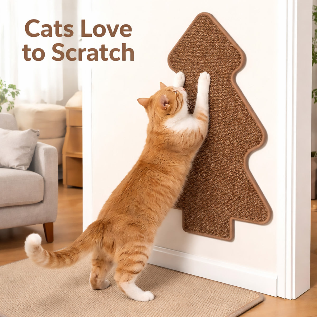 Tree Shaped Cat Scratcher – Sisal Wall Mat