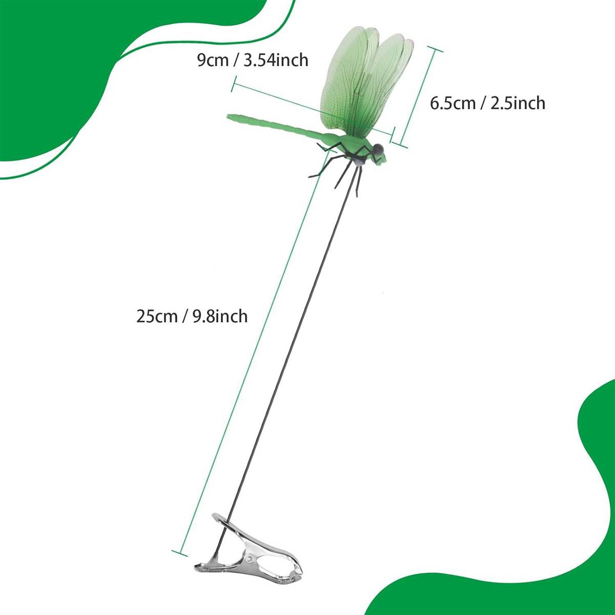 Dragonfly Pole Clips 4PCS - Simulation Insect Garden Decor