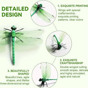 Dragonfly Pole Clips 4PCS - Simulation Insect Garden Decor