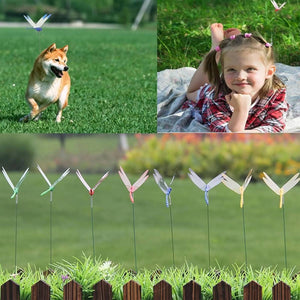 Dragonfly Pole Clips 4PCS - Simulation Insect Garden Decor