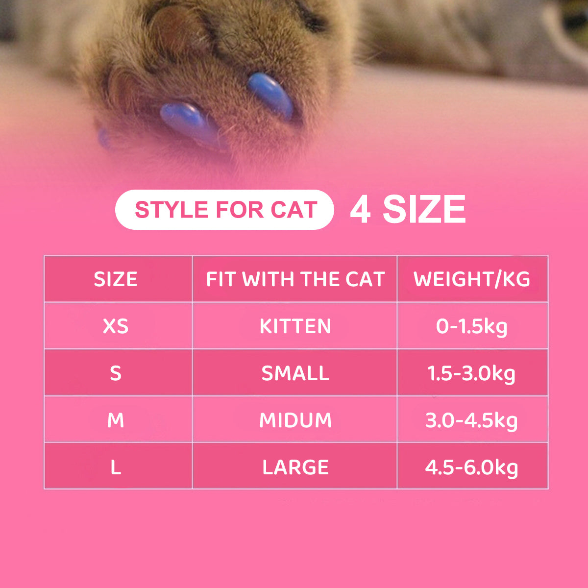 Soft Cat Nail Caps Anti-Scratch Claw Covers (100pcs)