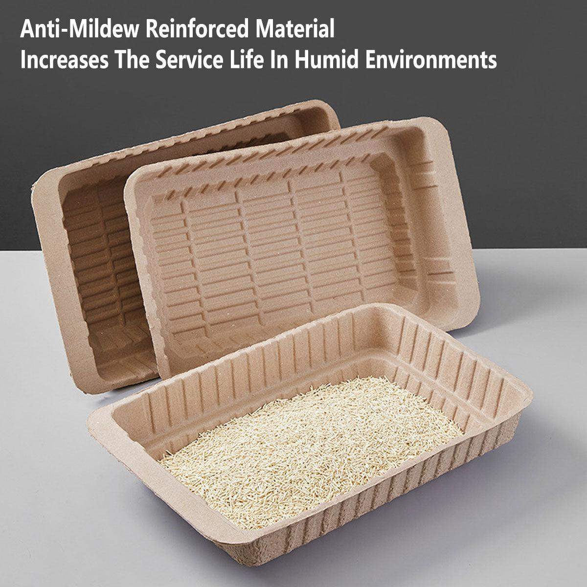 Eco-Friendly Cat Set with Disposable Litter Tray and Feeding Bowls