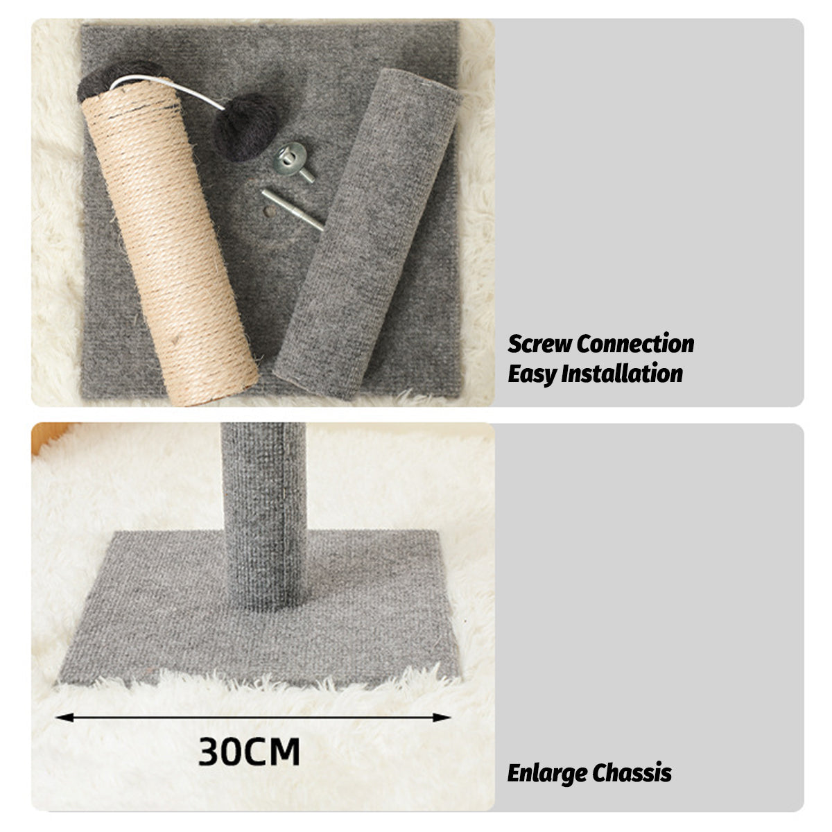 Adjustable Sisal Cat Scratching Post With Toy Ball