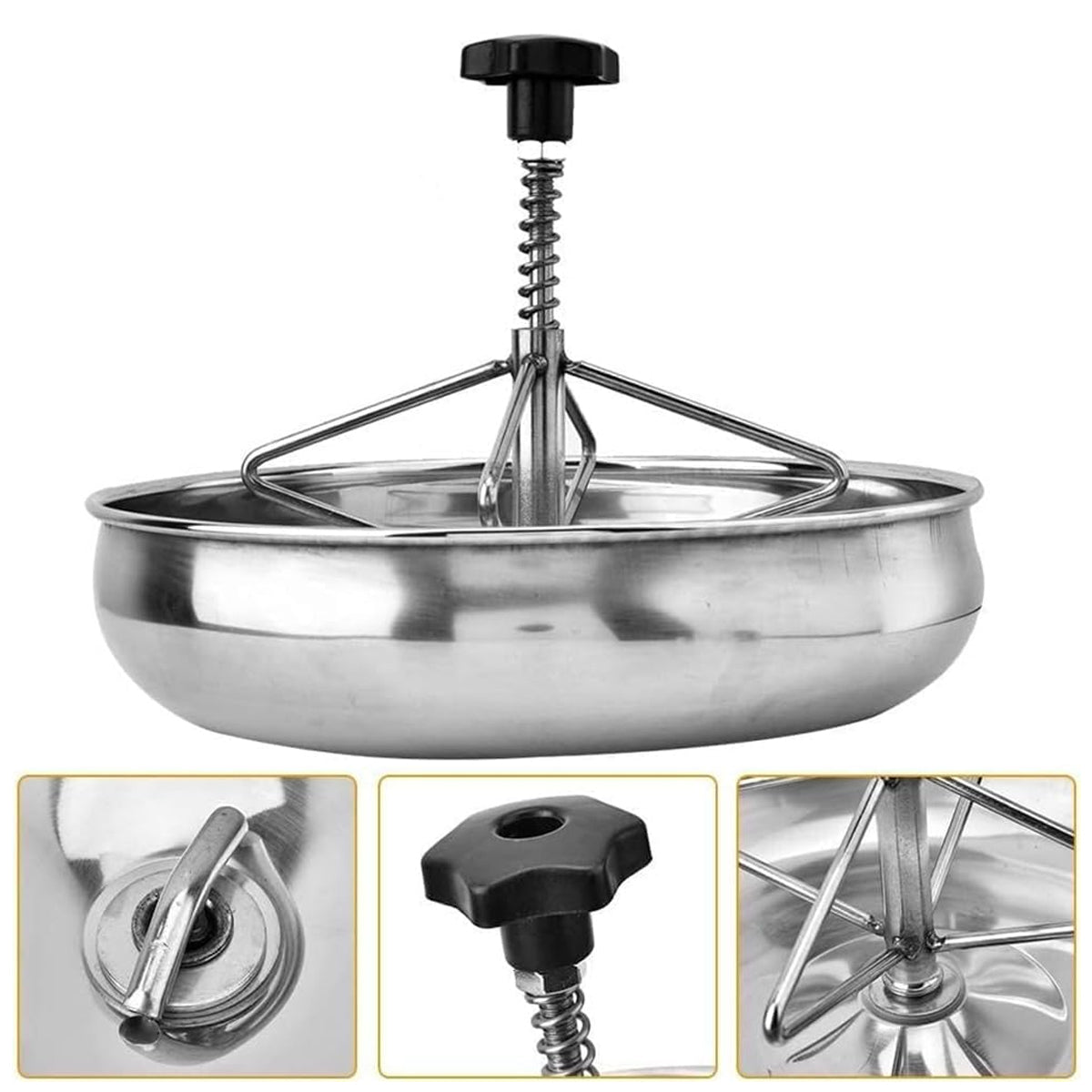 Piglet Feeding Trough Stainless Steel Round Basin Feeder Bowl for Farm Livestock