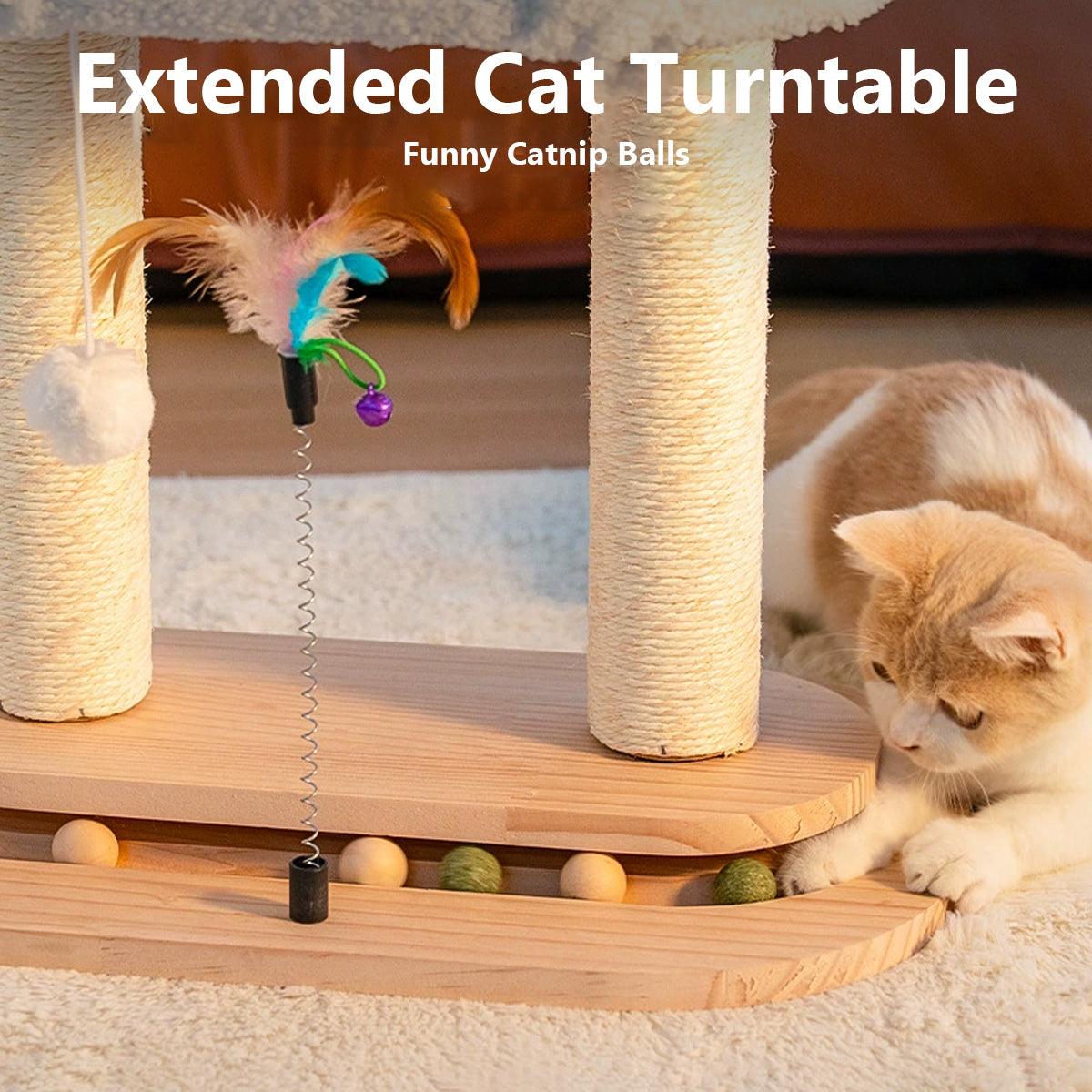 Multi-Purpose Cat Climbing Frame for Scratching Playing and Resting
