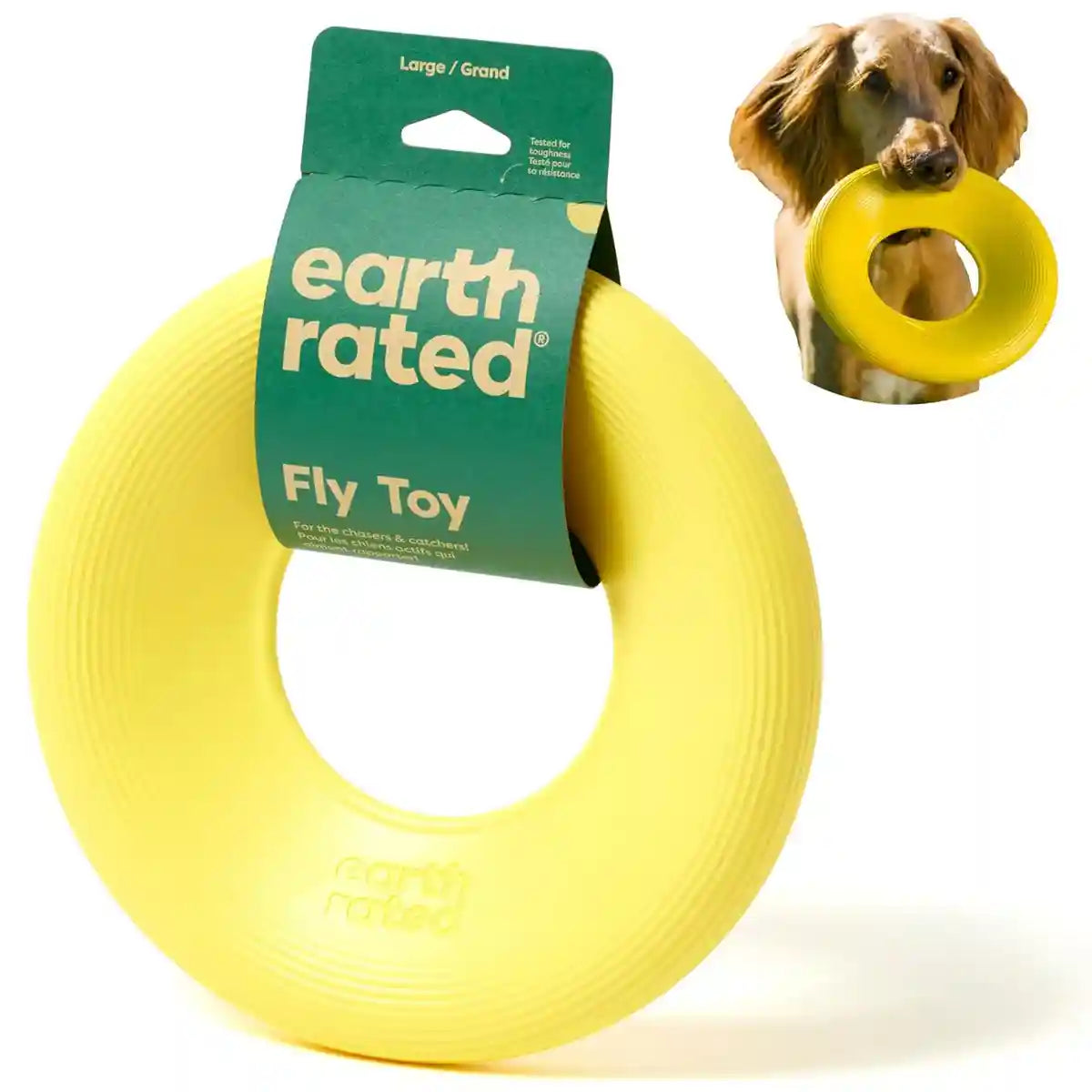 Earth Rated Durable Dog Flyer Toy Floating Flying Disc for Active Fetch Play