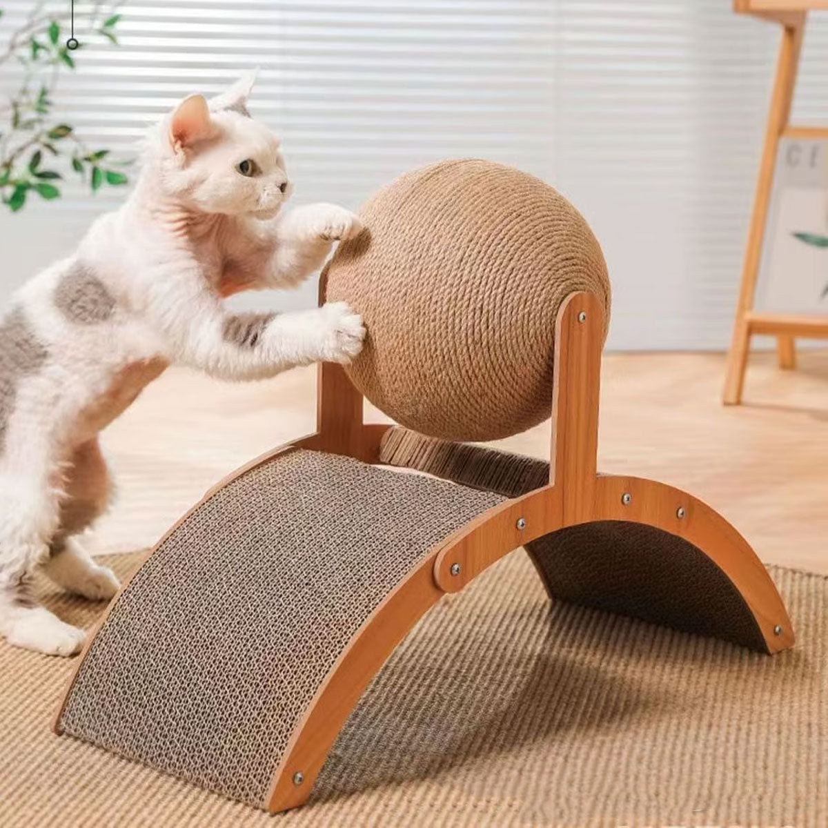 Vertical Cat Scratching Board With Sisal Ball