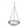 Hanging Glass Bird Feeder Decorative Outdoor Bird Feeding Bowl with Metal Chain