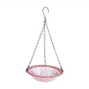 Hanging Glass Bird Feeder Decorative Outdoor Bird Feeding Bowl with Metal Chain