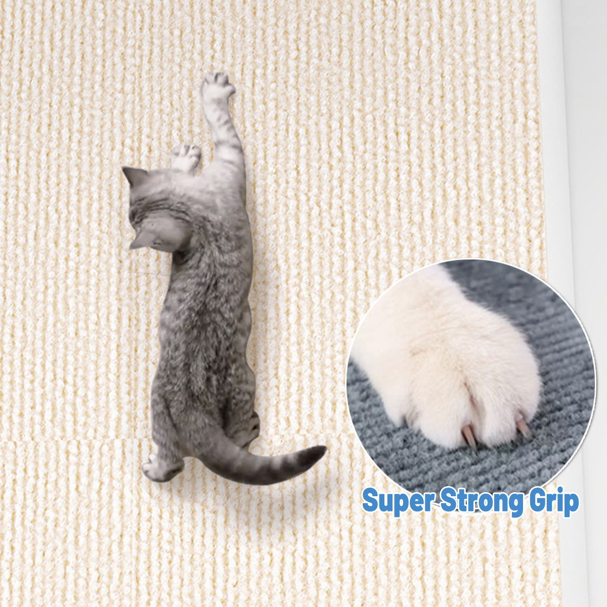 Wall Mounted Cat Climbing Mat Self-Adhesive Scratcher