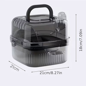 Portable Hamster Cage Travel Small Pet Carrier With Wheel