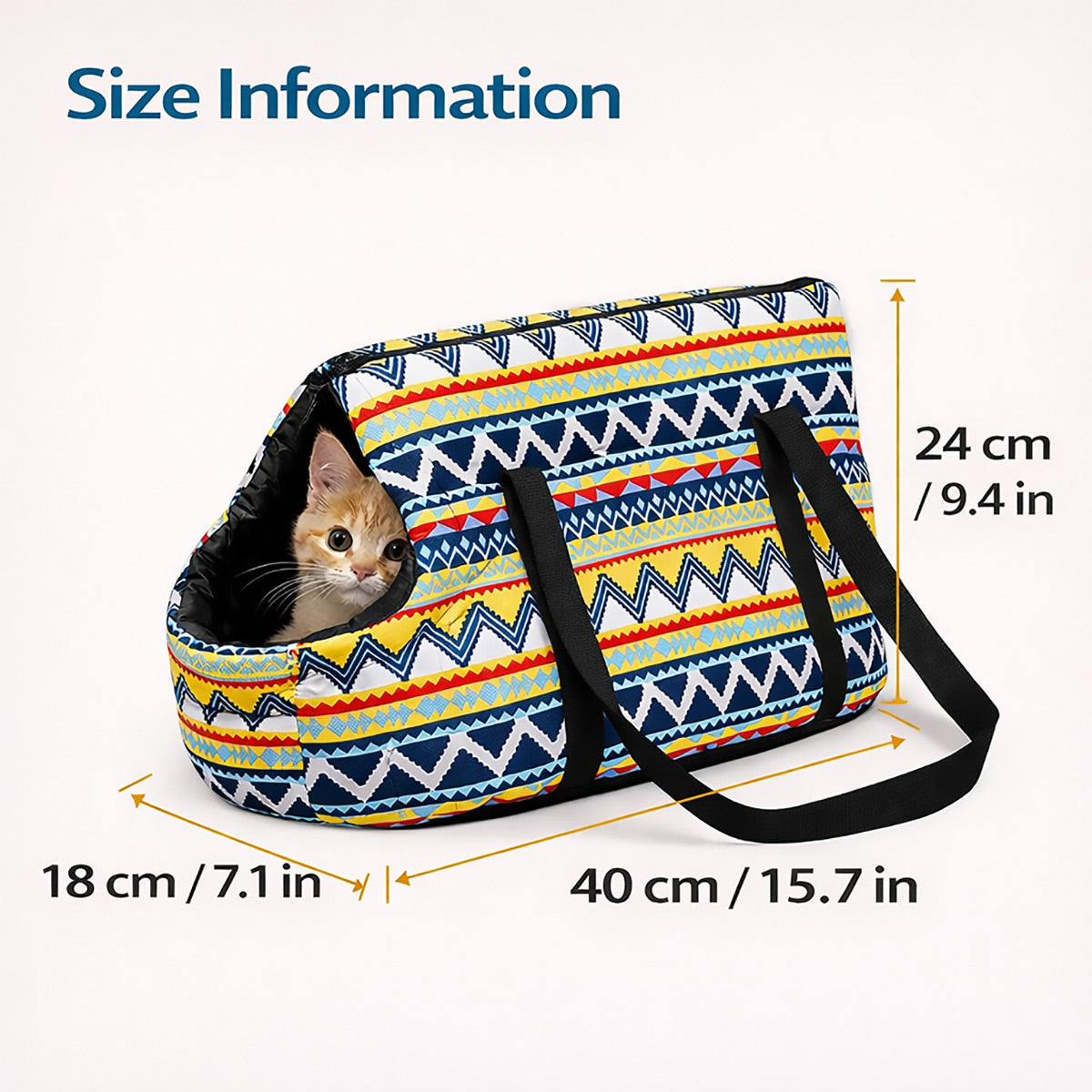 Washable Portable Cat Carrier Bag Lightweight Breathable Pet Tote
