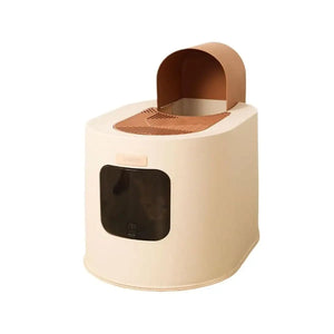 Fully Enclosed Cat Litter Box with Top Entry & Drawer Design