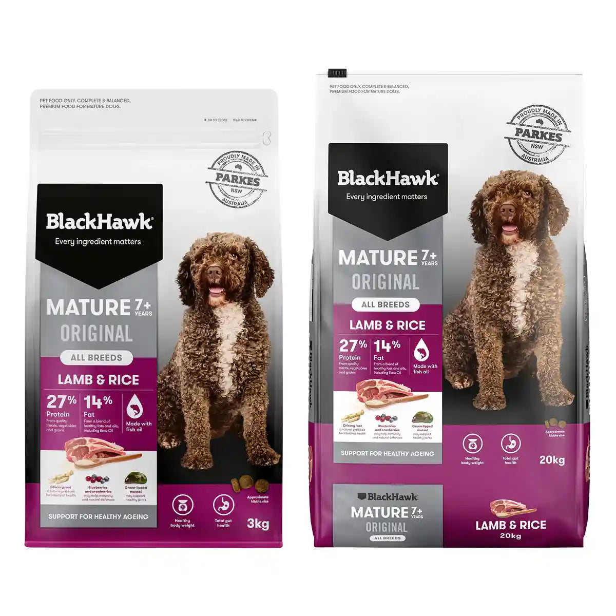 Black Hawk Mature Dog Food Lamb & Rice 20kg