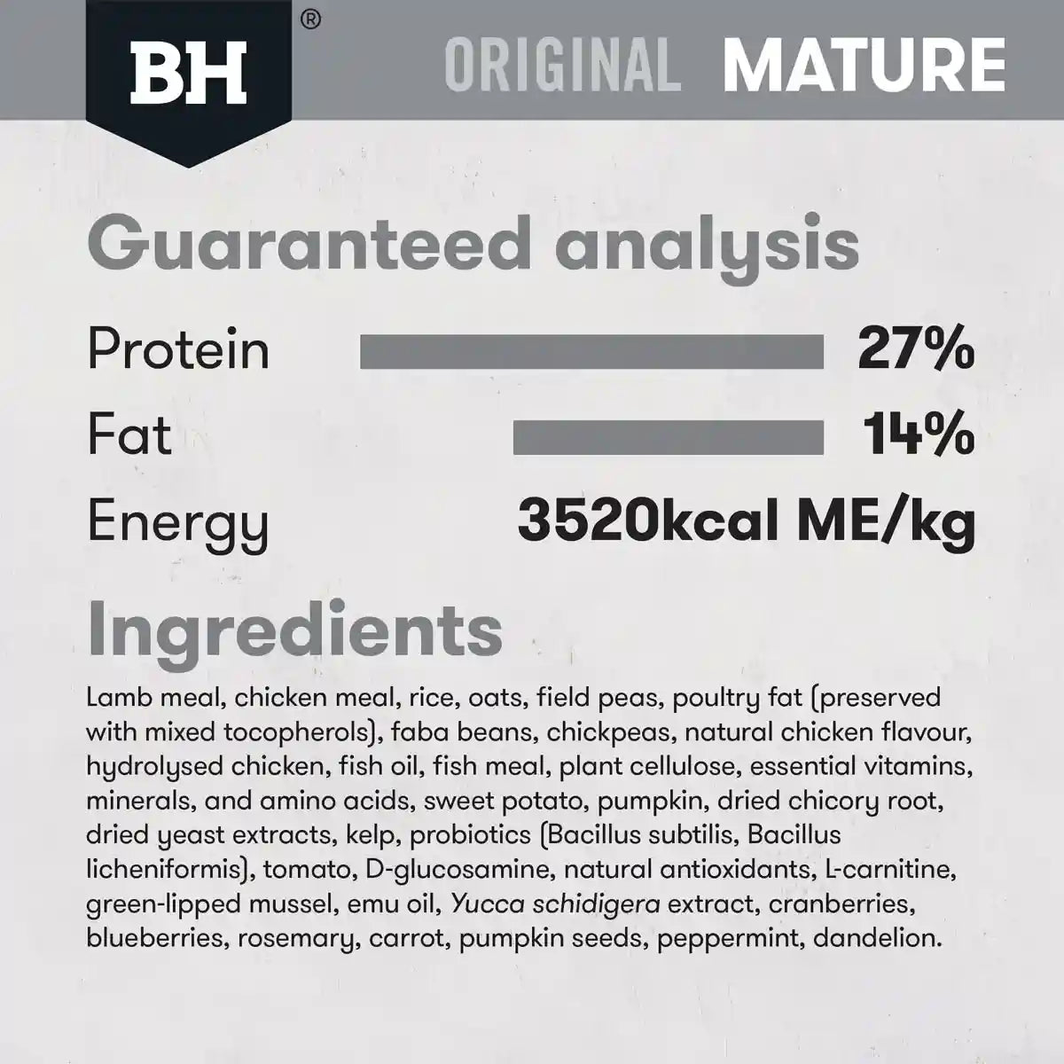 Black Hawk Mature Dog Food Lamb & Rice 20kg