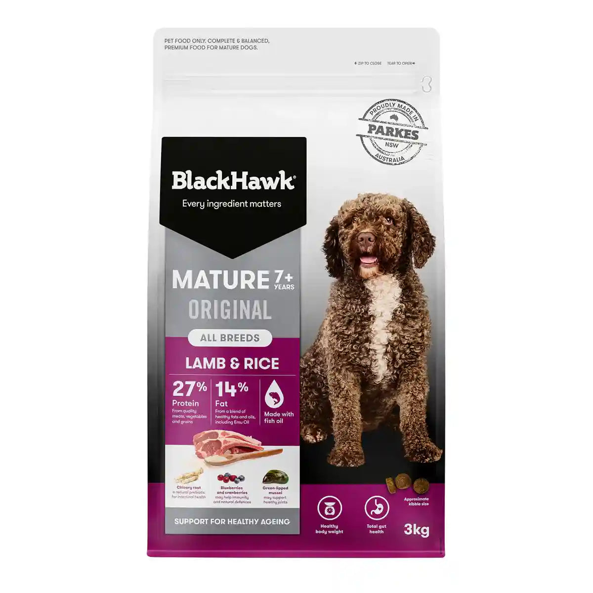 Black Hawk Mature Dog Food Lamb & Rice 20kg