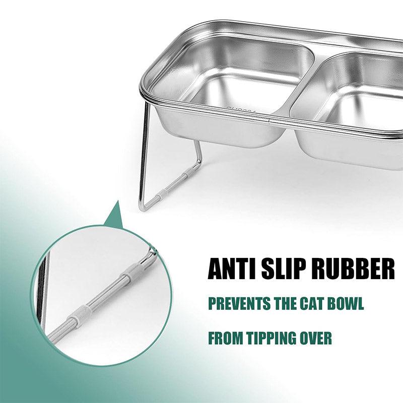 Elevate Mealtime with This Ergonomic Stainless Steel Cat Bowl Set