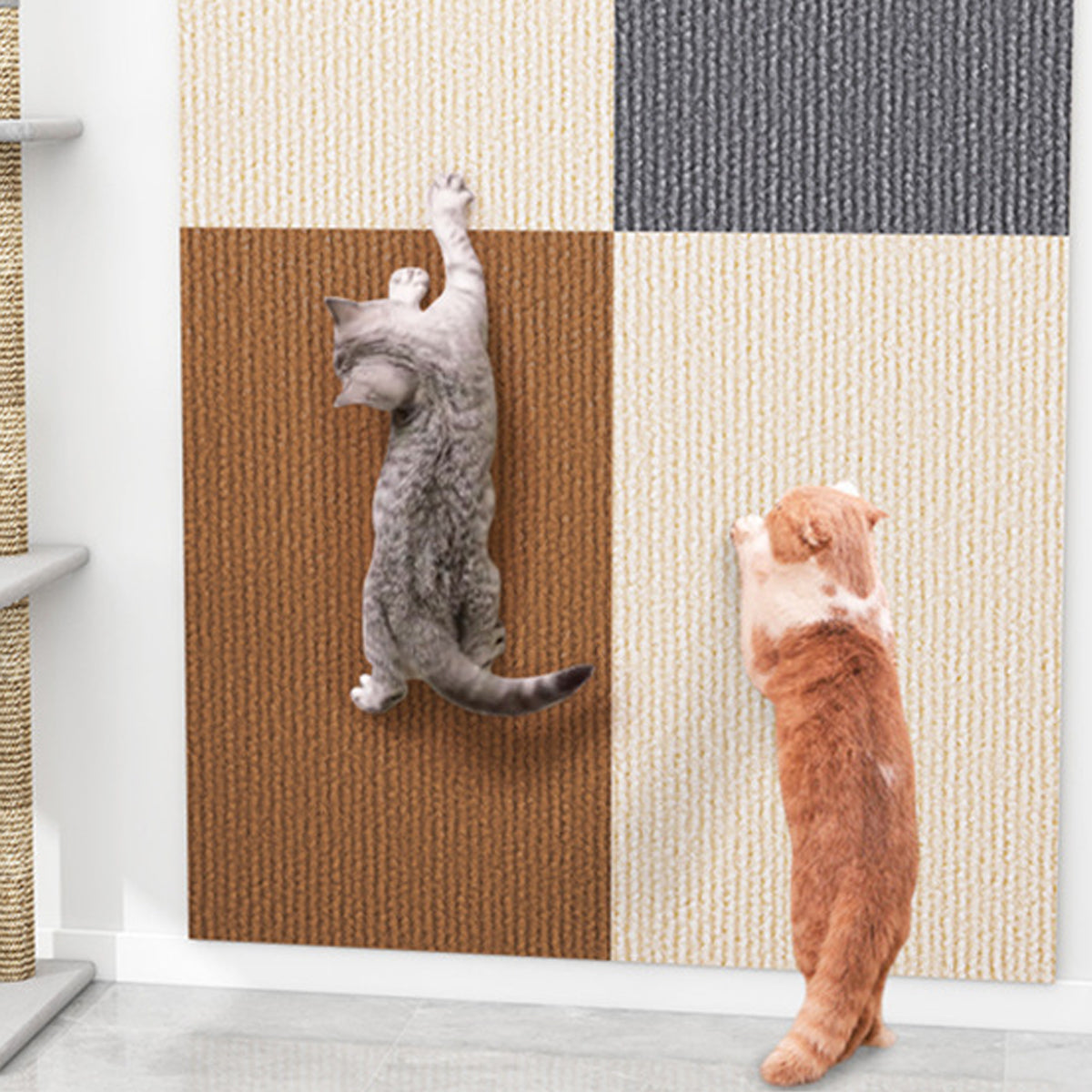 Wall Mounted Cat Climbing Mat Self-Adhesive Scratcher