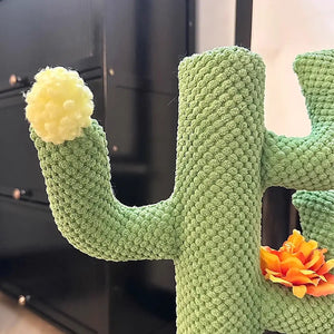 Cactus Cat Scratching Post with Sisal and Corduroy Fabric
