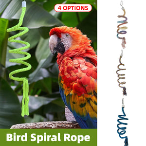 Spiral Cotton Rope Bird Climbing Toy With Hook 150cm