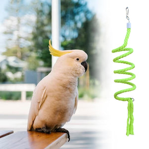 Spiral Cotton Rope Bird Climbing Toy With Hook 150cm