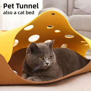 Felt Cat Tunnel Toy Indoor Play Tunnel for Cats and Kittens