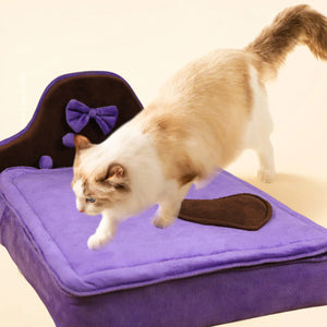 Plush Pet Bed Sofa With Removable Cushion
