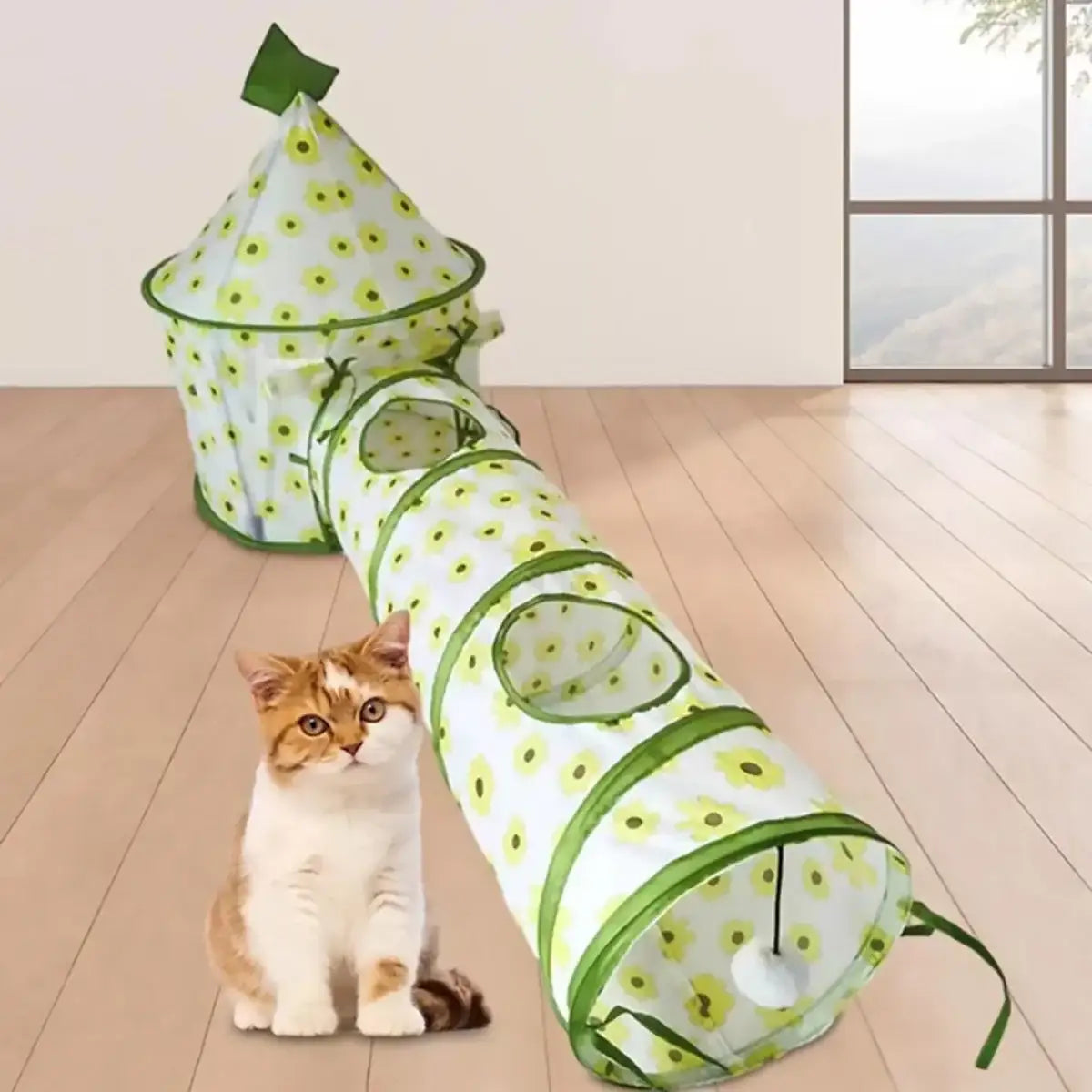 Interactive Tent Playhouse Cat Tunnel for Kittens and Small Pets
