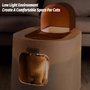 Fully Enclosed Cat Litter Box with Top Entry & Drawer Design