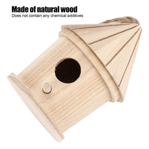 Handcrafted Wooden Bird Nest Hanging Decor