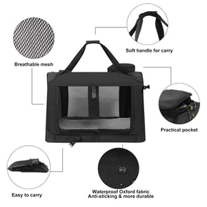 Foldable Pet Carrier With Steel Frame 72cm