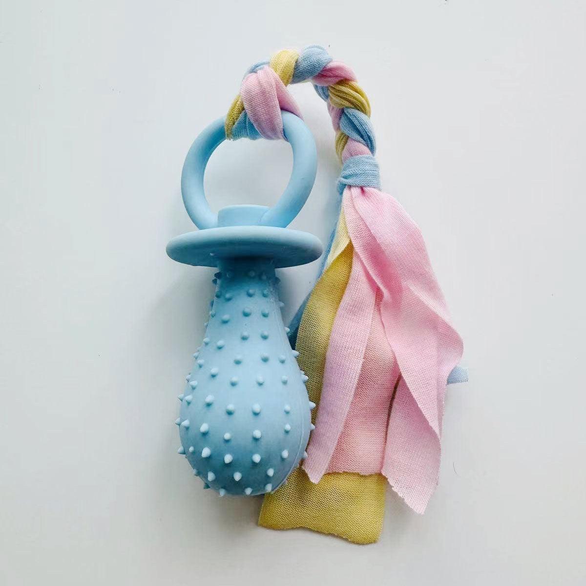 Pacifier Tug Rope Set with Dog Chew Toy for Puppies and Small Dogs