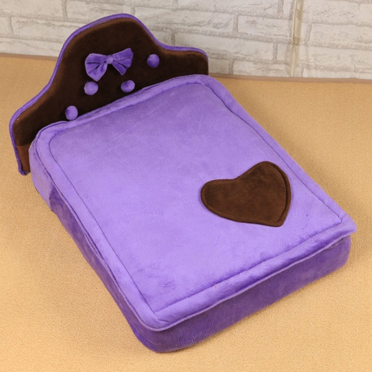 Plush Pet Bed Sofa With Removable Cushion