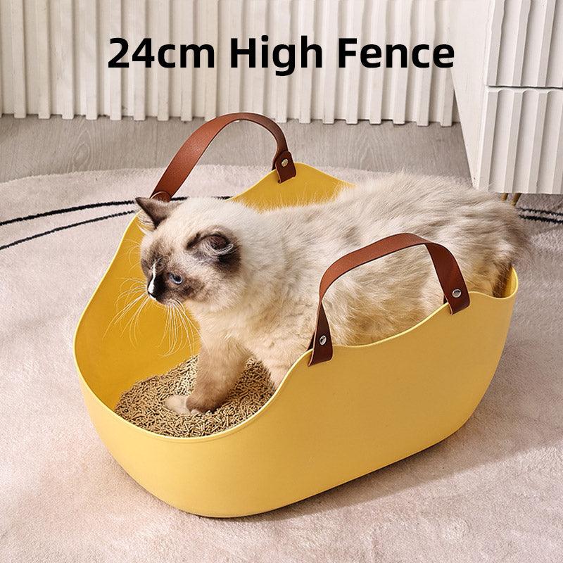 High-Sided Travel Solution with Portable Litter Box for Cats