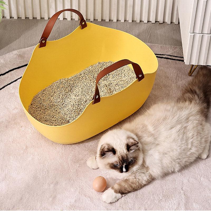 High-Sided Travel Solution with Portable Litter Box for Cats