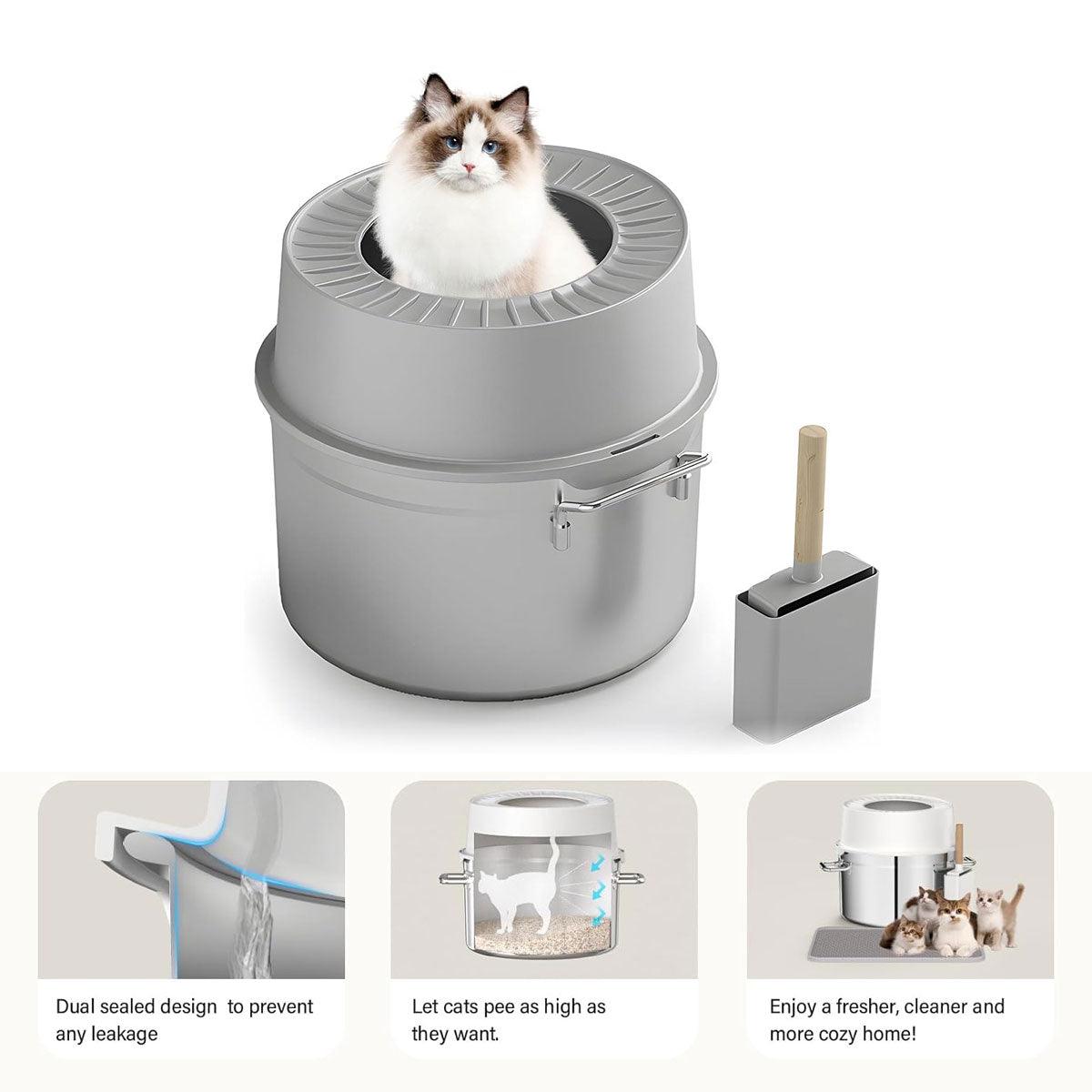Stainless Steel Cat Litter Box With Top Entry