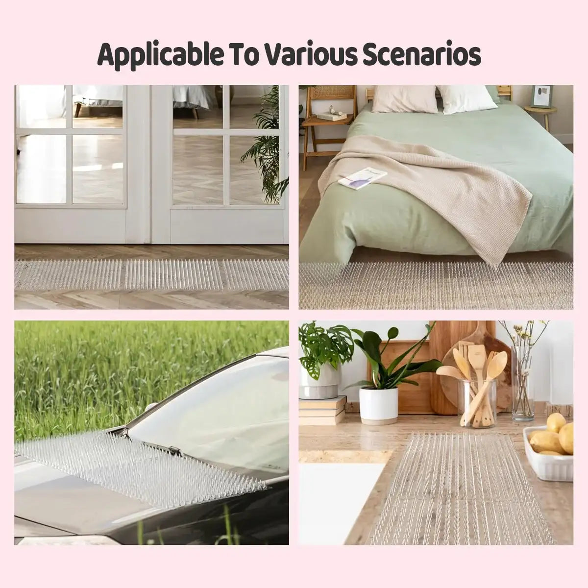 10pcs Cat Deterrent Mat with Soft Spikes Indoor Pet Repellent Pad