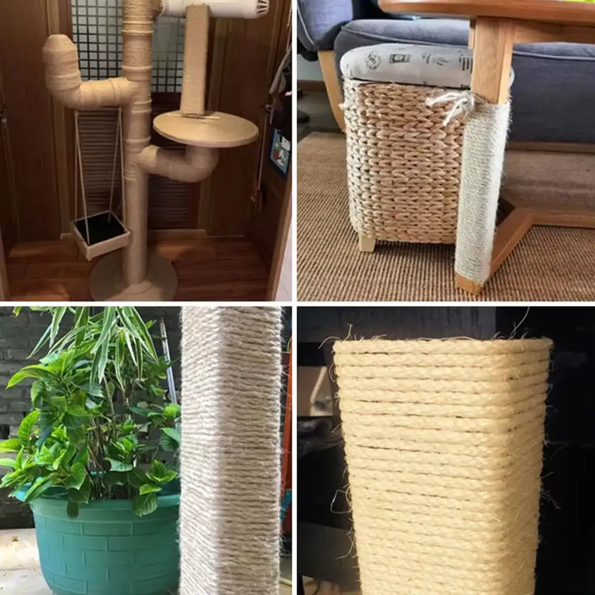 Natural Sisal Hemp Rope for Cat Scratching Crafts & Garden DIY