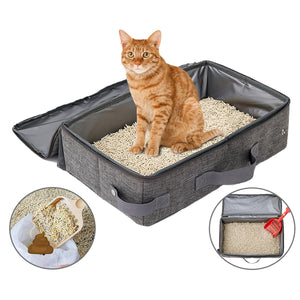 Foldable Cat Litter Box Waterproof Portable Travel Litter Tray