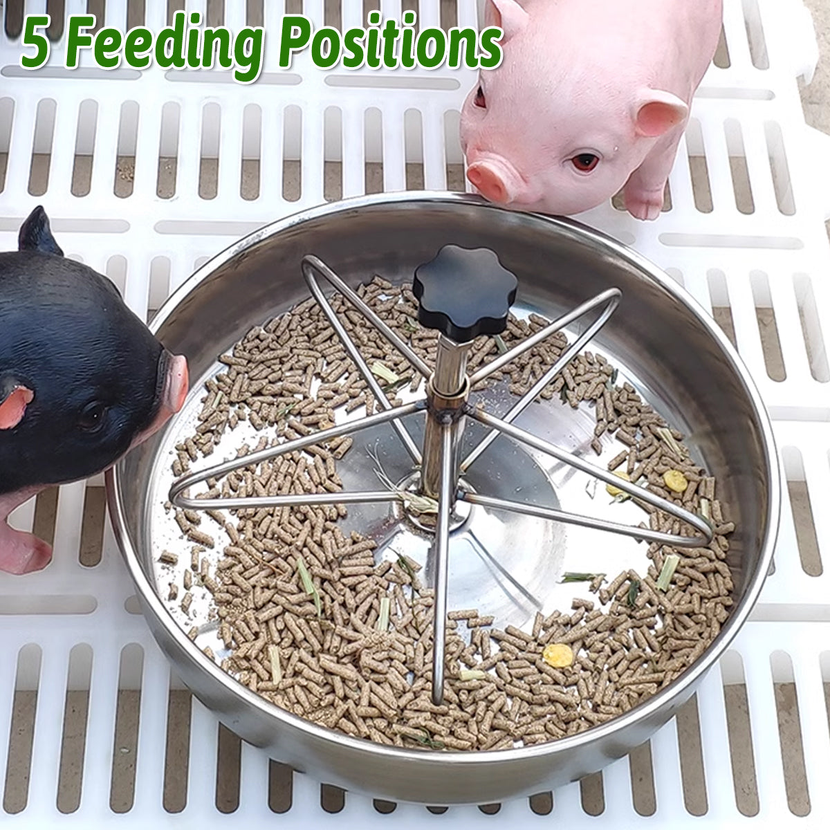 Piglet Feeding Trough Stainless Steel Round Basin Feeder Bowl for Farm Livestock