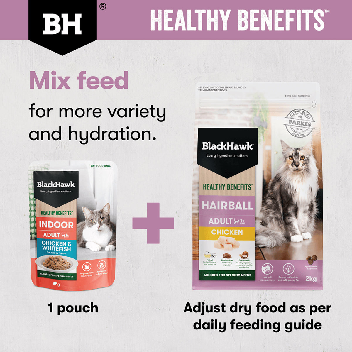 Blacck Hawk Chicken Cat Dry Food Hairball Control Formula 2KG/4KG