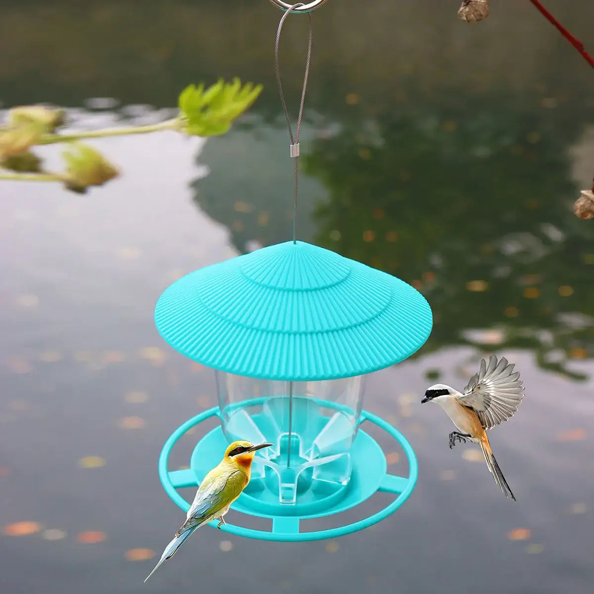 Garden Outdoor Squirrel-Proof Hanging Bird Feeder with Large Capacity