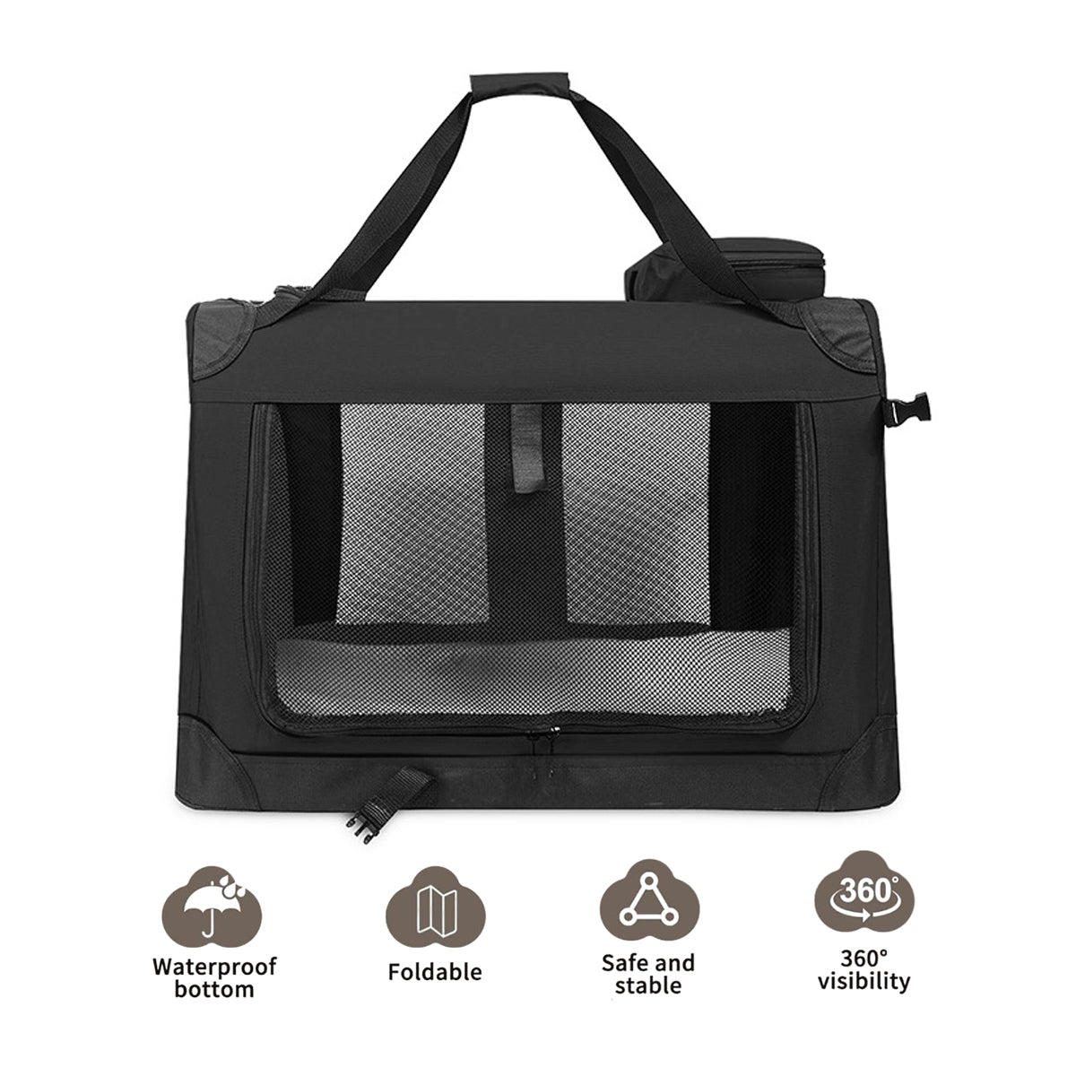 Foldable Pet Carrier With Steel Frame 72cm