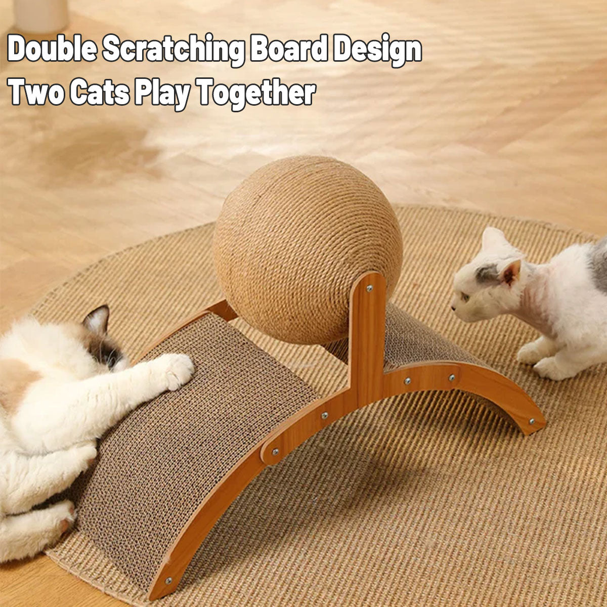 Vertical Cat Scratching Board With Sisal Ball