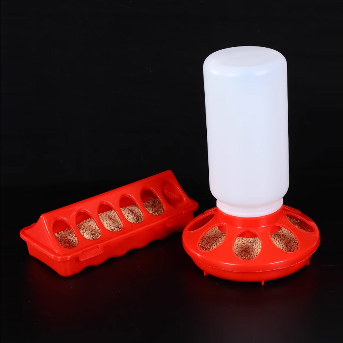 Chicken Feeder Trough Plastic Mesh Connectable Poultry Feed Trough for Coop Use