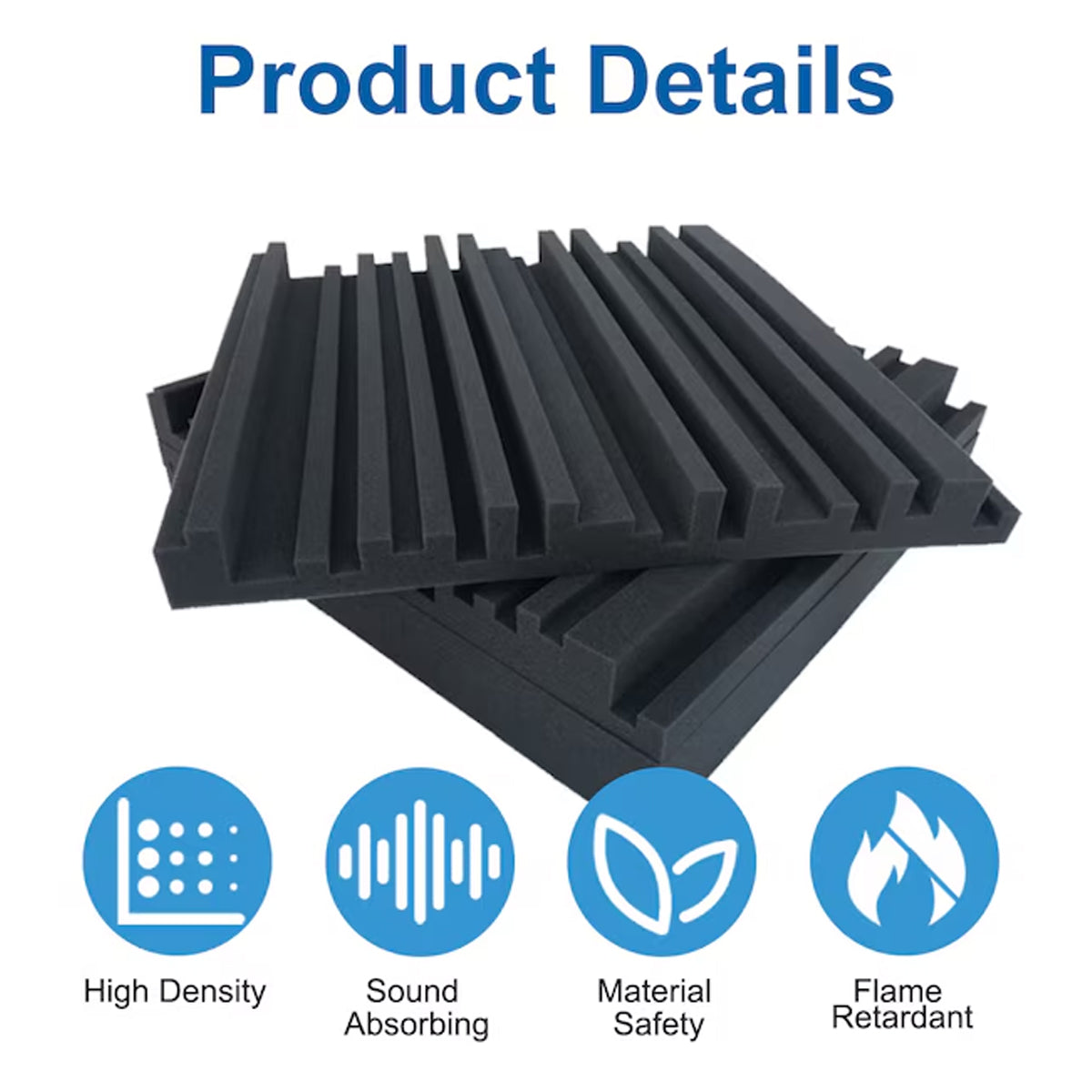 Acoustic Foam Panels 30×30×5cm Sound Absorbing (10 Pack)