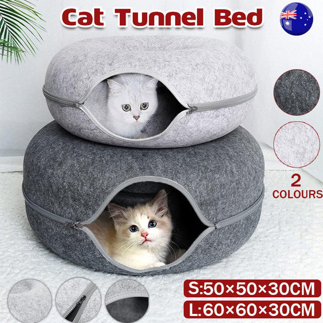 Interactive Cat Tunnel for Playful and Happy Cats Cat Bed
