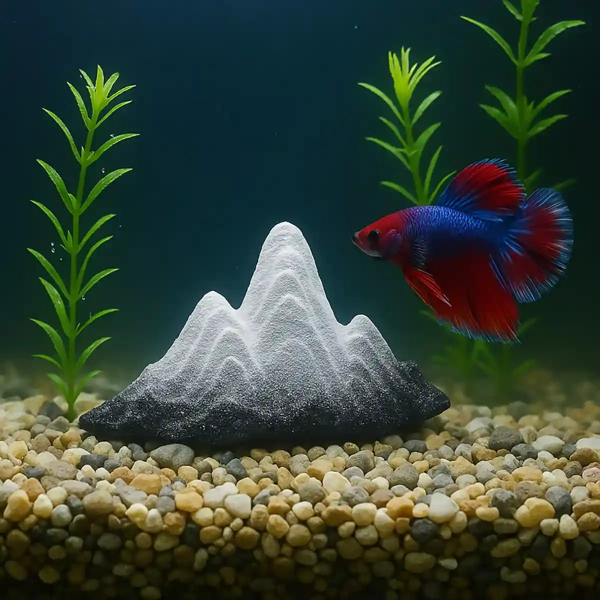 Creative Resin Snow Mountain Aquarium Ornament