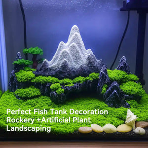 Creative Resin Snow Mountain Aquarium Ornament