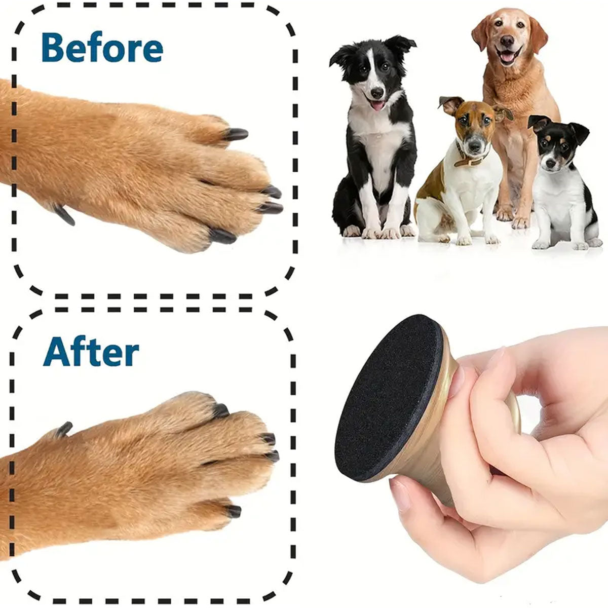 Wooden Dog Nail Sharpening Board Round Pet Grooming Tool Nail Repair Training